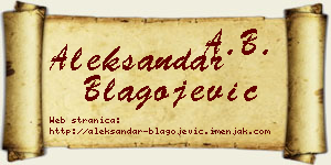 Aleksandar Blagojević vizit kartica